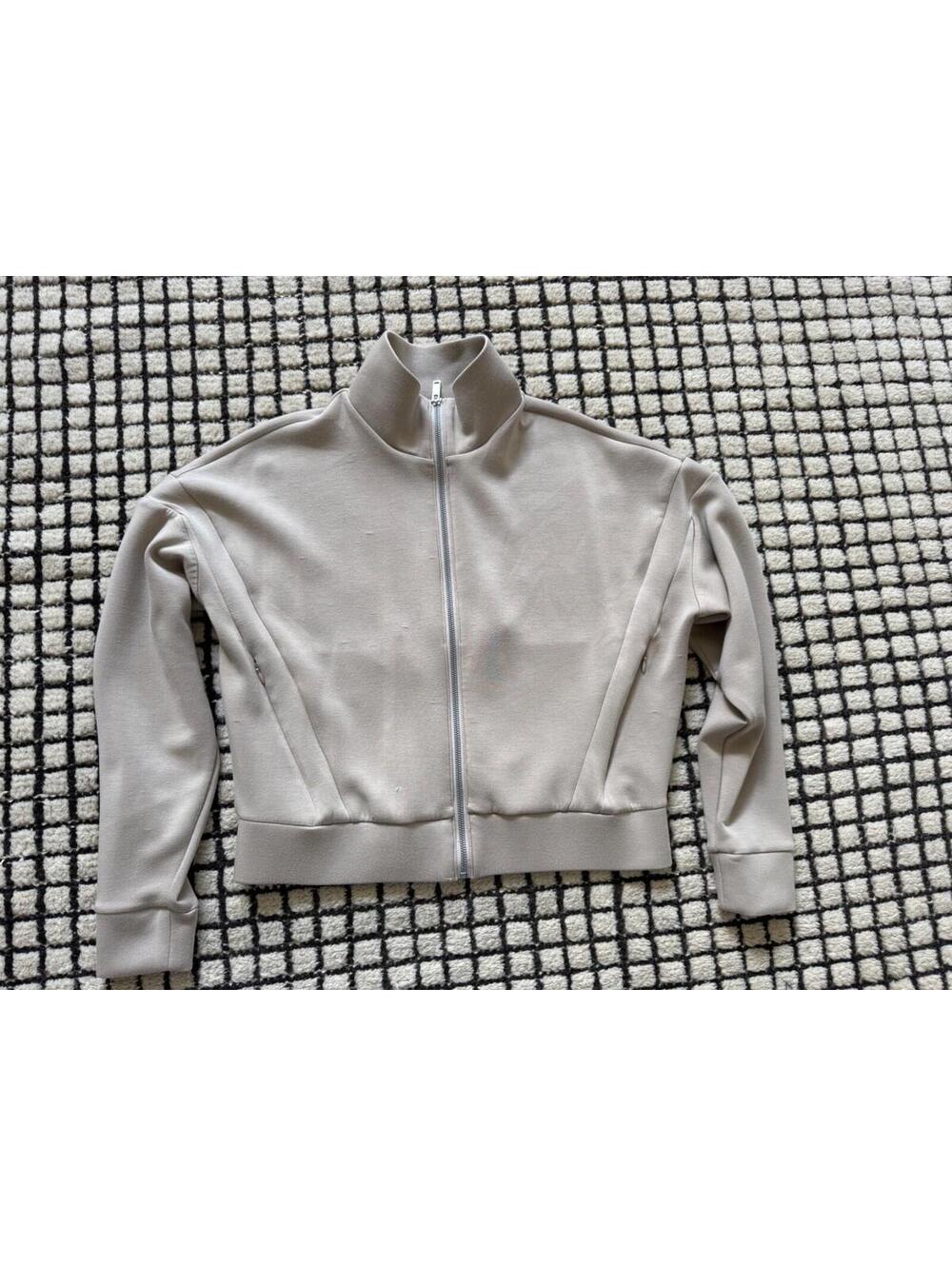 Spanx Beige Ashwood Airessentials Women's Full Zip Track Jacket Size Medium